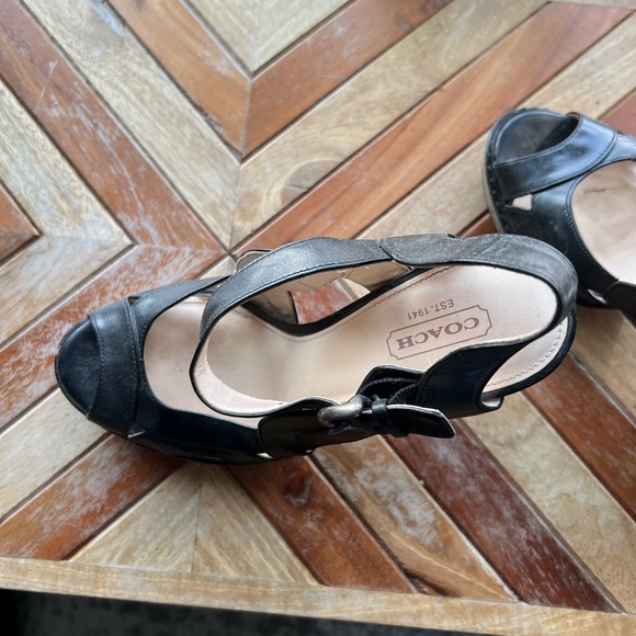 Coach Tamara Black Leather Heels 👠 - Picture 7 of 8